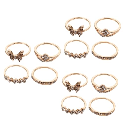 WHZHDMA 3sets Jewelry Exquisite Open Finger Lightweight Metal Rings with Lovely for Special Occasions 4pcs*3