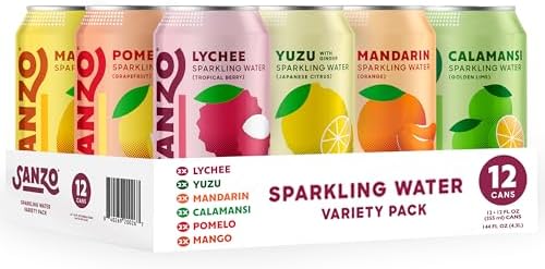 Sanzo Flavored Sparkling Water Variety Pack - 12oz, 12 Pack, Seltzer