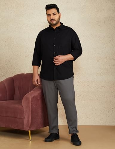 Image of Amazon Brand - Symbol Men's Cotton Shirt | Casual | Plain | Full Sleeve | Summer - Regular Fit (Available in Plus Sizes)