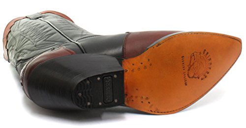 Grinders Arizona Black/Burgundy Mens Cowboy Boots3