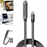 magimagi 2 in 1 Ladekabel mit Ständer, 240W Schnellladekabel mit Unsichtbarer Halterung und Ständer, 1,5 m, für Smartphones, Tablets, Laptops und Gaming-Geräte