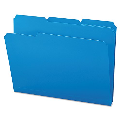 Smead Poly File Folder, 1/3-Cut Tab, Letter Size, Blue, 24 per Box (10503)