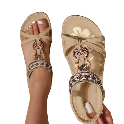 Sandales orthopédiques élégantes pour femme ornées de perles fines