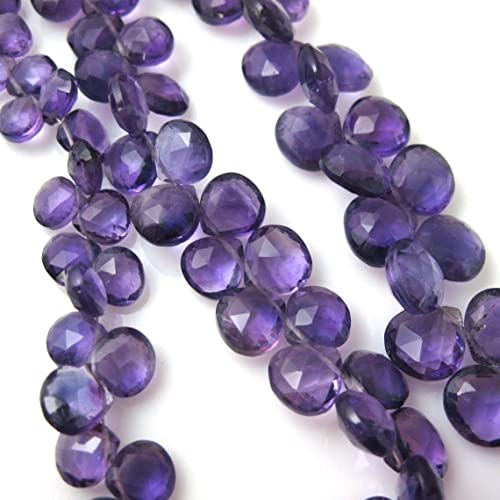 Améthyste véritable perle cœur briolette pour réparer et créer des bijoux