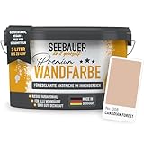 SEEBAUER diy Wandfarbe Rot 5L für Innen (No. 308 Canadian Forest) Edelmatte hellrote Innenfarbe - Rottöne sehr hohe Deckkraft - Matt, Abwaschbar und Tropffrei