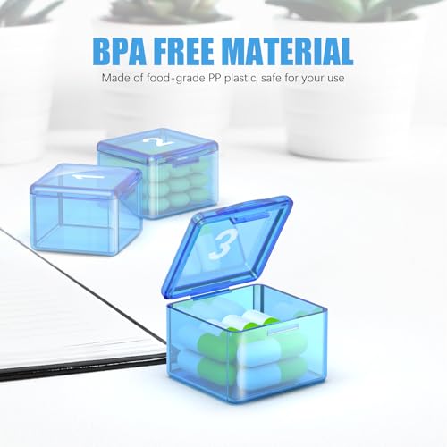 Image of Monthly Pill Organizer Once a Day - 30 Day Pill Organizer Box - Squeeze to Open - Large Compartments Portable Case for Travel, Month Pill Cases Medicine Organizer for Vitamin (Blue)