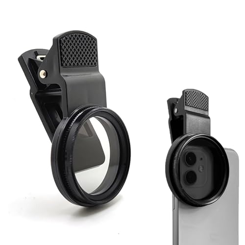 Filtre de Lentille Polarisante CPL de 52mm, Clip CPL Téléphone Caméra Filtre D'Objectif Pinces De Filtres Dobjectif de Caméra Portable Compatible avec la Plupart des Objectifs de Smartphone (Set A)