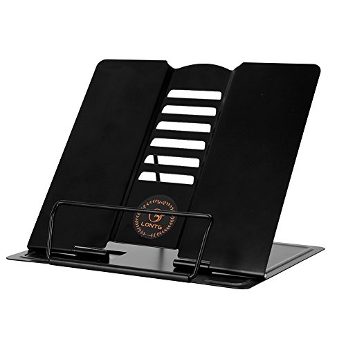 Metall Buchstütze Ergonomische Buchständer Schwarz Kochbuchhalter Tablets Bücher Ständer Halter Leseständer mit verstellbarer Neigung für
