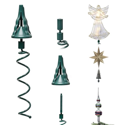 Christmas Tree Topper Holder Stabilizer Support, Adjustable Universal Twist & Lock Design for All Treetops - Works on Artificial Trees, Easy Attach for Star Angel Bow Finial Decorations