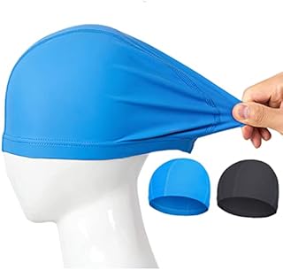 Swimming Caps for Kids, Adult, NETUME 2pcs Comfortable Fabric Swim Cap for Girls Boys Women Men, No Pull Hair /Super Stretch Cloth Swimming Hat for Children, Come with 1x Nose Clip Ear Plugs