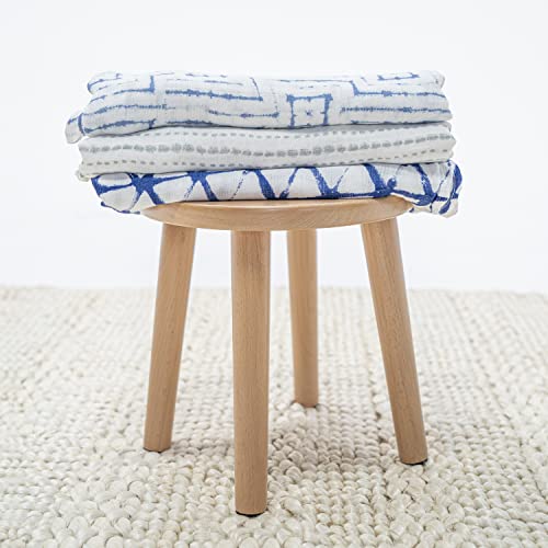 Image of aden + anais Silky Soft Swaddle Blanket,100% Viscose from Bamboo Muslin Blankets for Girls & Boys, Baby Receiving Swaddles, Ideal Newborn & Infant Swaddling Set, 3 Pack, Indigo Shibori