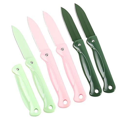 Couteau à Fruits, Ensemble De Couteaux à Fruits Pliables, Spray Corporel Complet, Exquis Et Beau, Couteau à Fruits Pliable Adapté à La Plupart Des Types De Légumes Et De Fruits (6 Pièces) Cover