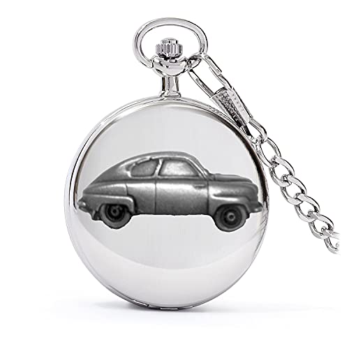 Montre gousset quartz éviter rayures style vintage voiture suédoise argent poli