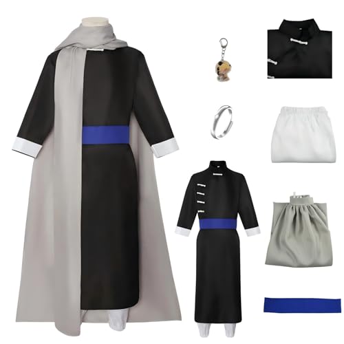 YUNROUHY Anime Gintama Sakata Gintoki and Kamui Cosplay Costume Halloween Carnival Party Kimono Set(Wig optional) (Black, Small)