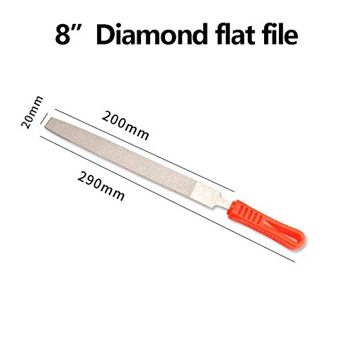 8'' Inch Diamond Coated File Flat Style Grit 120 Needle Board File Filling Tool Hand Tool For Grinding On Glass, Stone, Ceramic, Marble, Rock, Bone #TOP7