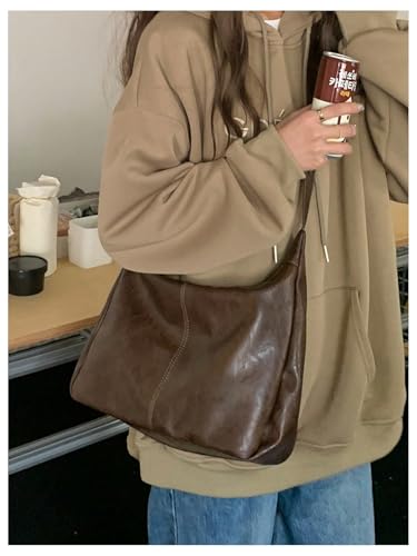 Image of Floerns Women's Soft PU Leather Crossbody Bag Vintage Slouchy Hobo Bag with Zipper