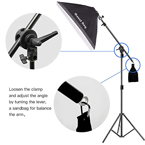 MOUNTDOG 2400W Softbox Photography Lighting Kit 20"x 28" Professional