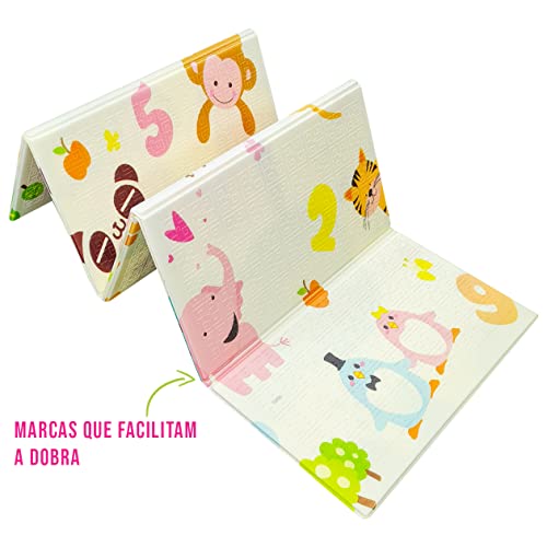 Tapete Tatame Infantil Portátil para Atividades dos Bebês e Crianças, Dupla Face, Dobravel, Macio [S