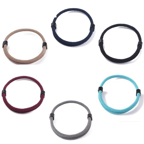 6 Stück Surfer Armband Set, Einstellbar Geflochtenes Minimalistisches Armband, für Männer und Damen, Jungs Kinder
