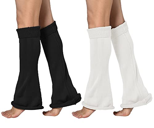 Image of WODECASA Girls Kawaii Leg Warmers Knitted Flared Leg Sleeves Goth Crochet Baggy Cuff Ankle Heap Socks