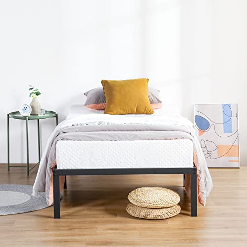 PrimaSleep 14 Inch Tall Simple & Sturdy Steel Slat Metal Bed Frame/Non Slip/Ample Storage Space, Twin XL