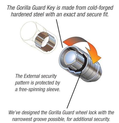 Image of Gorilla Guard Lock Set Acorn Bulge 3 /4&13 /16 DualHex 14x1.5 Chrome 4qty 61641-2K