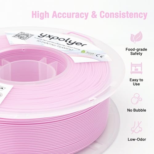 Image of YXPOLYER PLA Filament PLA Plus Food-Grade 1kg 1.75mm, Food Safe AMS-Compatible 3D Printing Filament Odor-Free for Home Use 3D Printer, Sakura Pink
