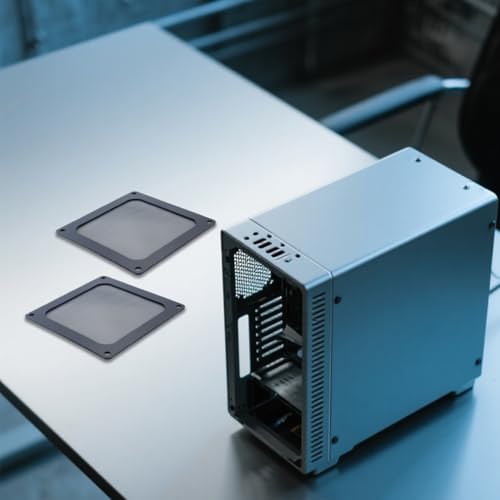 Orivin 5 Stück 90 x 90 mm Staubnetzfilter für PC-Gehäuse – Magnetrahmen, staubdichter Nylongrill für 90 mm Belüftungslöcher (schwarz)