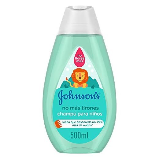 Johnson's Baby Champú No Más Tirones para Niños, Deja el Cabello Suave, Liso y Fácil de Peinar - 500 ml