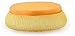 Casa Padrino Taburete de Lujo Naranja/Amarillo Ø 107 x A. 32 cm - Taburete Redondo Resistente a la Intemperie Tejido a Mano - Taburete de jardín y terraza - Mobiliario de Hotel - Calidad de Lujo