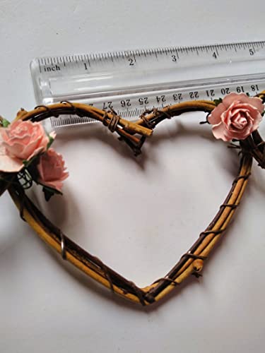 Vine Garland in Hearts and Pink Roses for Rustic Bridal Shower, Weddings in Choice of Length3