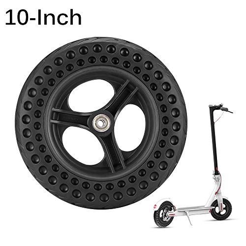 Konesky 10 inch Electric Scooter Tire,Black Non-Slip Hollow Non-Pneumatic Electric Scooter Tyre Replacement
