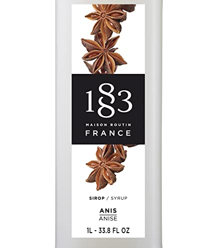 Image of 1883 Anise Syrup for Drinks, Made in France, 1 Liter Glass Bottle