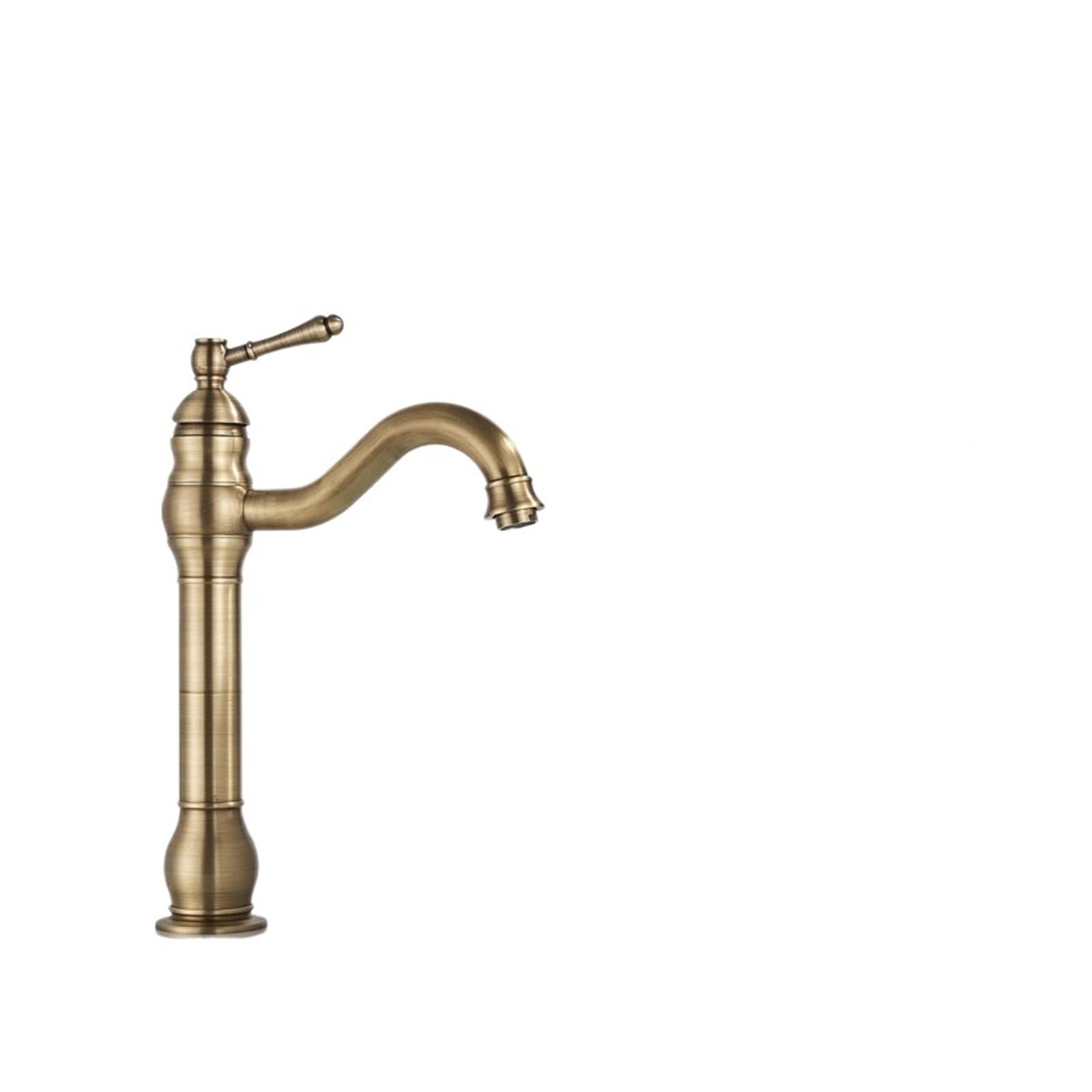 Grifo de lavabo de latón acabado antiguo de alta resistencia para montaje mural