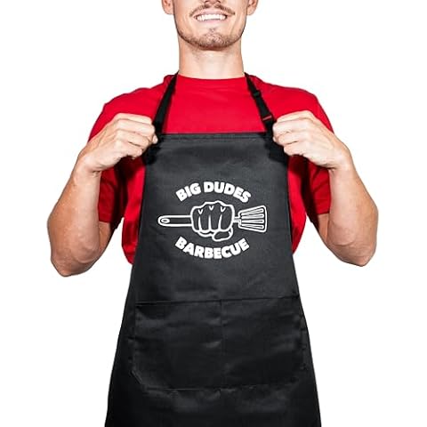 Grill Rescue Funny BBQ Aprons For Men - Heat Resistant with Adjustable Neck and Front Pocket (Big Dudes) Cover