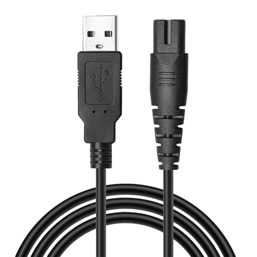 1 x USB-Ladekabel für Wasserseide, Ersatz-USB-Ladegerät, 1,2 m, tragbares, schnurloses Mundbewässerungs-Ladekabel, USB-Netzteil, kompatibel mit Pecham/Coslus Wasserflosser (schwarz)