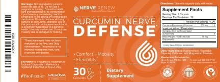 Miniatura 6 de NERVE RENEW Defensa nerviosa de curcumina con fitosoma de curcumina Meriva para una nutrición y comodidad completa de los nervios - Curcumina