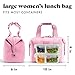 Fit & Fresh Remi Lunch Bag for Women Work – Neoprene Lunch Tote with Containers & Ice Pack, Reusable Meal Prep Lunch Box, Large Capacity, Machine Washable, Pink