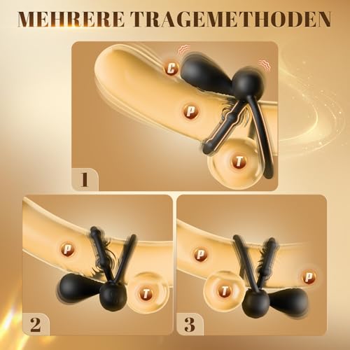 Cacuola Penisring Vibrator mit 360° Verstellbar Klitorisstimulation, Verzögerter Doppel Penis Ring Sex Spielzeug für die Paare Männer Frau, Penisringe Erotisches Sexspielzeug für Paare Extrem Sex Toys