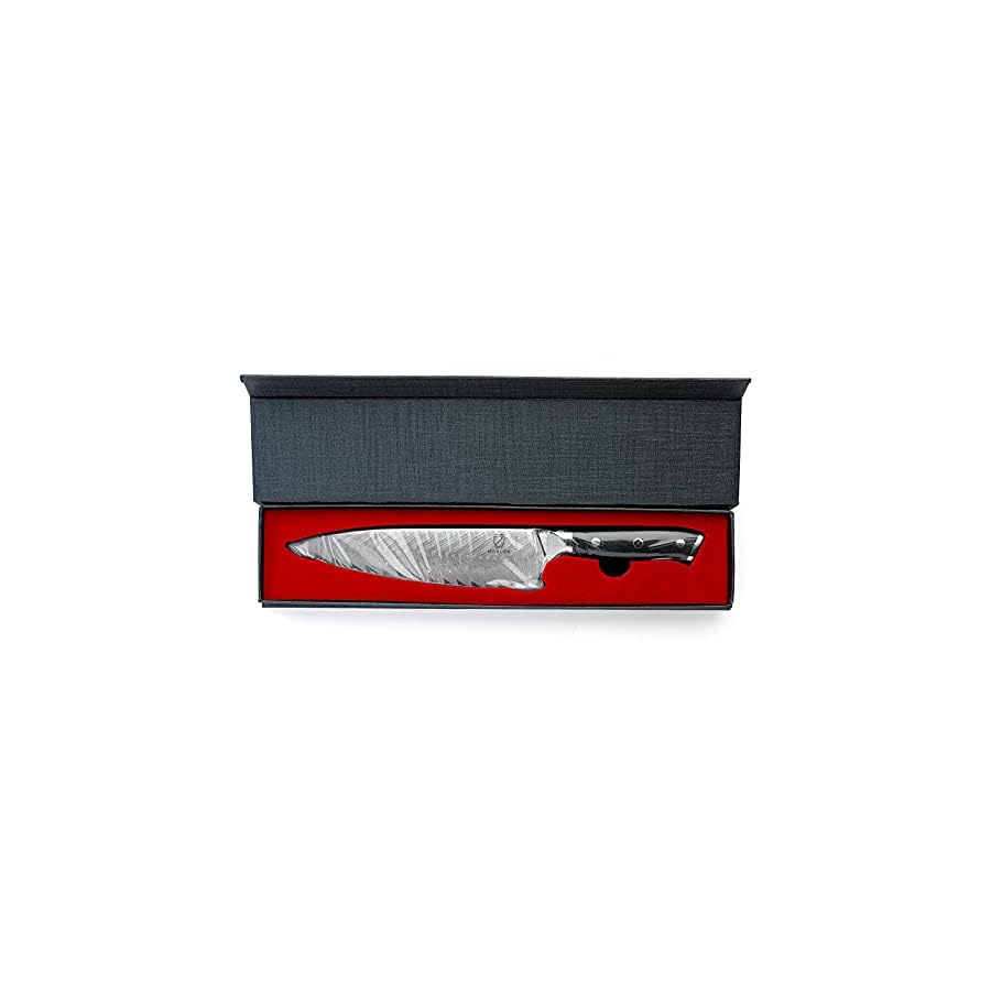 Mercer-Culinary-M13780-Premium-Grade-Super-Steel-8-Inch-Chefs-Knife-wLeaf-Pattern-Blade-G10-Handle Mercer Culinary M13780 Premium Grade Super Steel, 8-Inch Chef's Knife w/Leaf Pattern Blade, G10 Handle