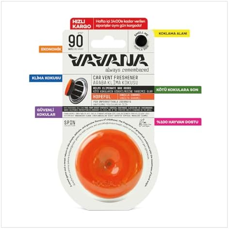 VAVANA Spin Araba Klima Kokusu - Vanilya Karamel Aromalı Oto Kokusu | BPA & Sıvı İçermez | 90 Gün Etkili Araç Kokusu (HOPEFUL) - Görsel 6