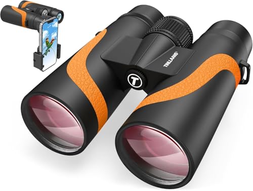 Image of 15x55 UHD Binoculars for Adults High Powered with Phone Adapter - Large View, BAK4 Prism, Waterproof, Lightweight for Bird Watching, Hunting, Cruise, Travel, Camping (Orange)