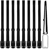 Mifoci Water Bottle Holder with Strap Long Neck and Adjustable Shoulder Carrying Strap, Fit for 0.98' Bottle Cap Diameter Lanyard for Outdoor Walking Hiking Camping(Black, 10 Pcs)