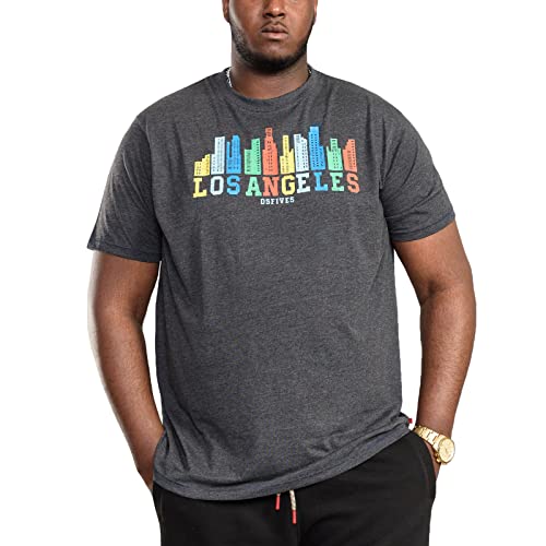 D555 Duke Hemford Big Tall Los Angeles Skyline T-shirt pour homme Gris, gris, 5XL/grande taille Cover