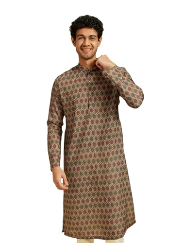 Image of DIWAS BY MANYAVAR Men's Cotton Blend Printed Kurta (1pc)