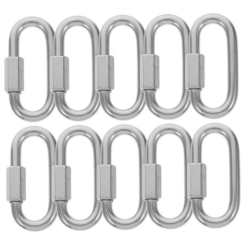 Mousqueton rapide lot de 10 pièces inox STOBAZA à haute résistance mécanique