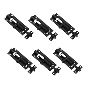 6 Stück Edelstahl Türschloss Schieberiegel, Riegel, robuste Gartenschuppen Schieberiegel für Zaun/Holz/Scheune für Zuhause, Sicherheitsriegelriegel