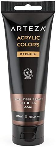 ARTEZA Metallic Acrylic Paint, Pearl Golden Hour A213, 120 ml Pouch, Highly Pigmented & Fade-Resistant, Non-Toxic, Art Supplies for Artists & Hobby Painters