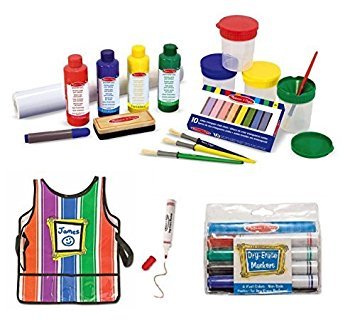Melissa & Doug Easel Accessory Set, Smock and Dry Erase Markers