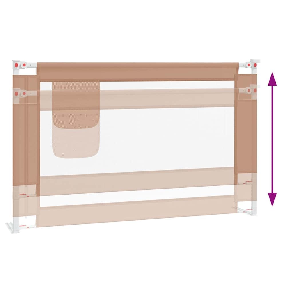 Barrera protectora para cama infantil, color topo, 120 x 25 cm, tela con altura ajustable, plegable, resistente barandilla para cuna, rejilla lateral para cuna, extensión de cama infantil